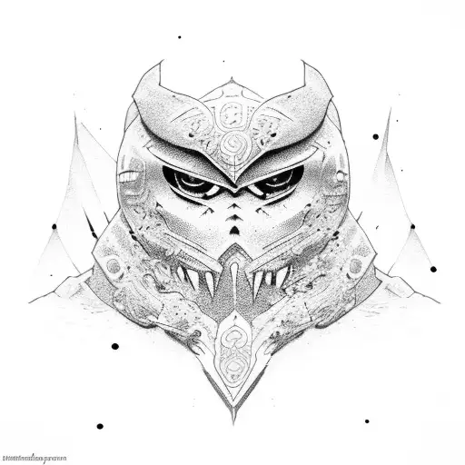 busty ninja babe tattoo design idea