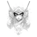 busty ninja babe tattoo design idea