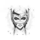 busty ninja babe tattoo design idea