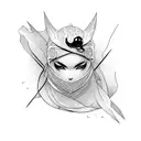 busty ninja babe tattoo design idea