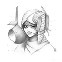 cheese ninja babe tattoo design idea