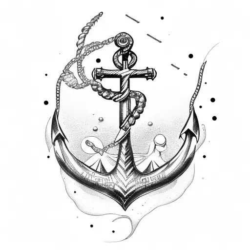 pearl, mermaid, anchor  tattoo design idea