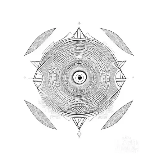 circle, triangle, Egyptian hieroglyphs, snake tattoo design idea