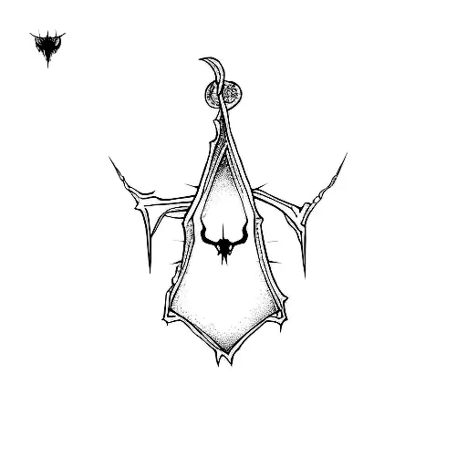 gothic style , scary , one eye middle , snake around , spider , devil on top tattoo design idea