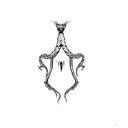 gothic style , scary , one eye middle , snake around , spider , devil on top tattoo design idea