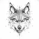lone wolf on blood moon tattoo design idea