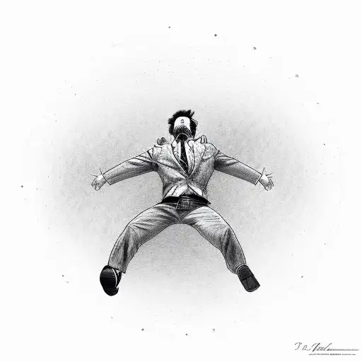 jumping man changing to the flying bird tattoo design idea