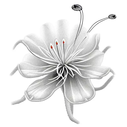 spider lily with sewing motif tattoo design idea