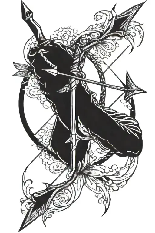 Bow & Arrow tattoo design idea