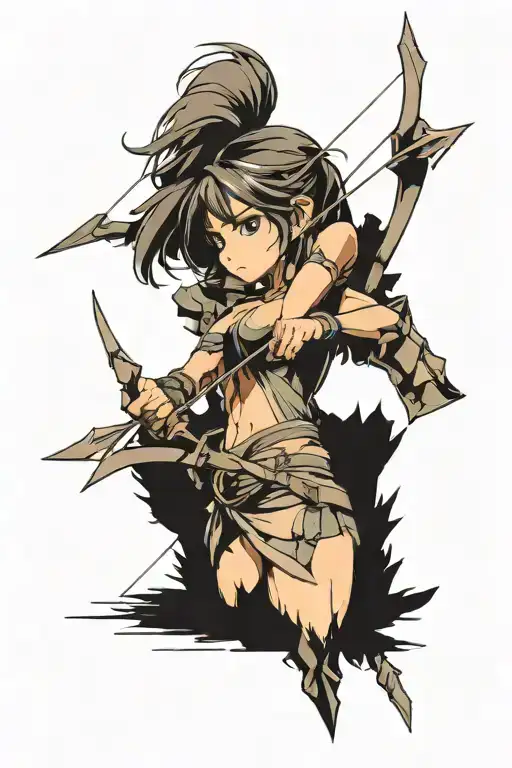 Bow & Arrow tattoo design idea