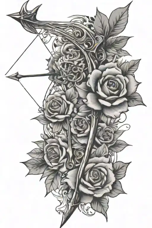 Bow & Arrow tattoo design idea