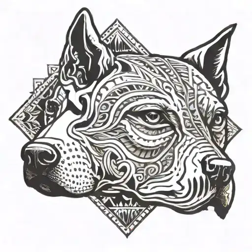 native american staffordshire terrier tattoo design idea