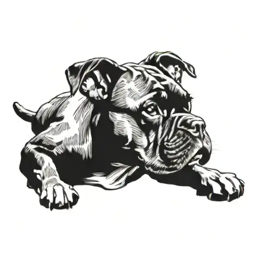 boxer dog tattoo design idea