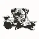 boxer dog tattoo design idea