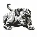 boxer dog tattoo design idea