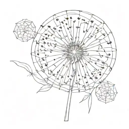 dandelion flower inside geometric shape  tattoo design idea