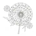 dandelion flower inside geometric shape  tattoo design idea