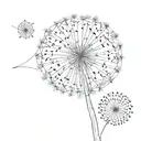 dandelion flower inside geometric shape  tattoo design idea