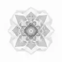 An abstract representation of gratitude in the form of a geometric pattern with a psychedelic twist tattoo design idea