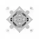 An abstract representation of gratitude in the form of a geometric pattern with a psychedelic twist tattoo design idea