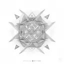 An abstract representation of gratitude in the form of a geometric pattern with a psychedelic twist tattoo design idea