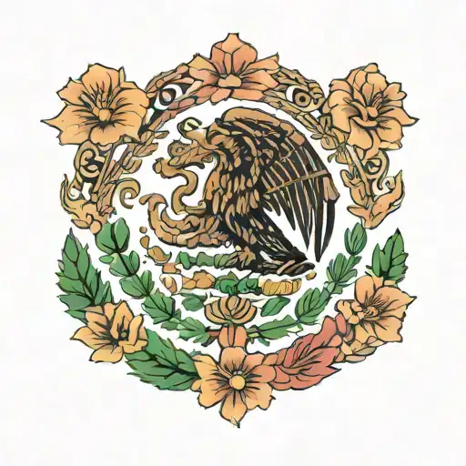 mexico flag tattoo design idea