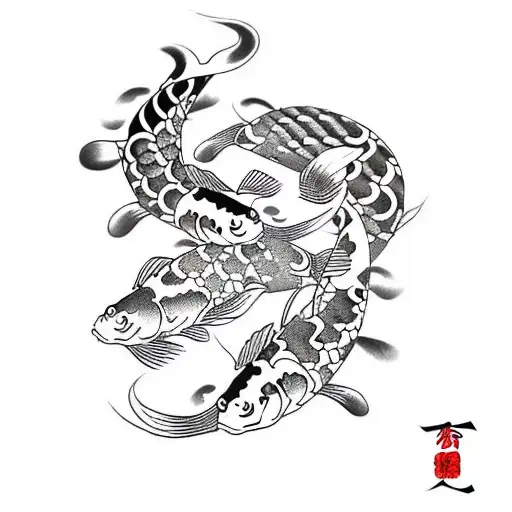 pez koi tattoo design idea