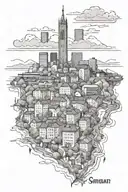 skyline of stuttgart Germany tattoo design idea