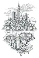 skyline of stuttgart Germany tattoo design idea