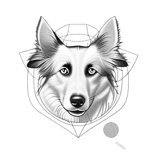 border collie tattoo design idea