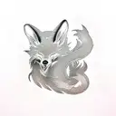 nine tailed fox tattoo design idea
