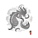 nine tailed fox tattoo design idea