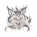 nine tailed fox tattoo design idea