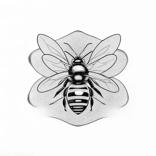 honey bee on a trifolium flower tattoo design idea