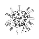 razor blade and a heart inside tattoo design idea
