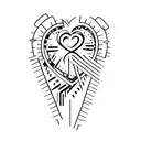 razor blade and a heart inside tattoo design idea