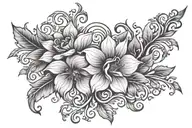 floral vining tattoo design idea