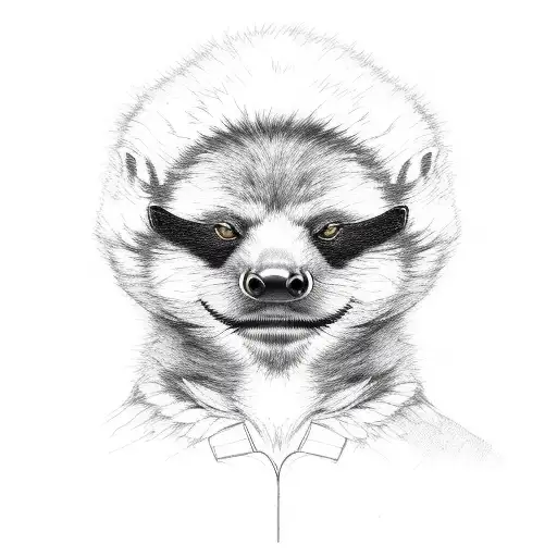 honey badger with ushanka  tattoo design idea