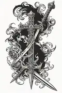 cross and sword tattoo design idea