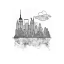 New York skyline tattoo design idea