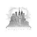 New York skyline tattoo design idea