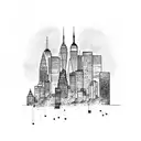 New York skyline tattoo design idea