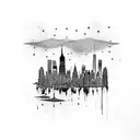 New York skyline tattoo design idea