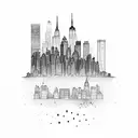 New York skyline tattoo design idea