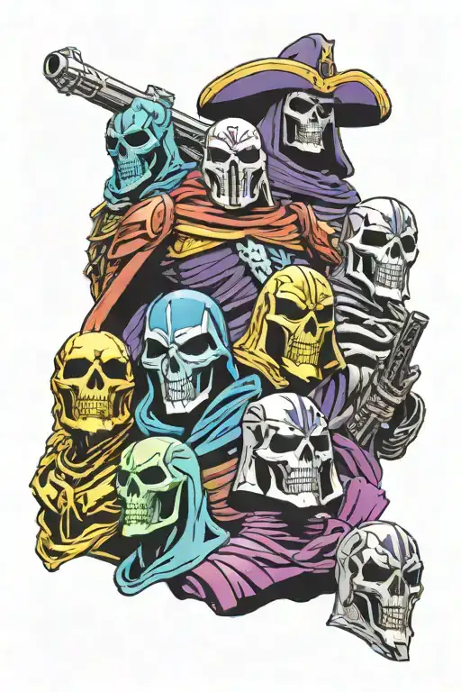 Skeletor, Megatron, Mum-Ra, Cobra Commander, Shredder  tattoo design idea