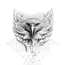 An eagle soaring above a mathematical formula, symbolizing the client's passion for math and their desire for personal growth tattoo design idea