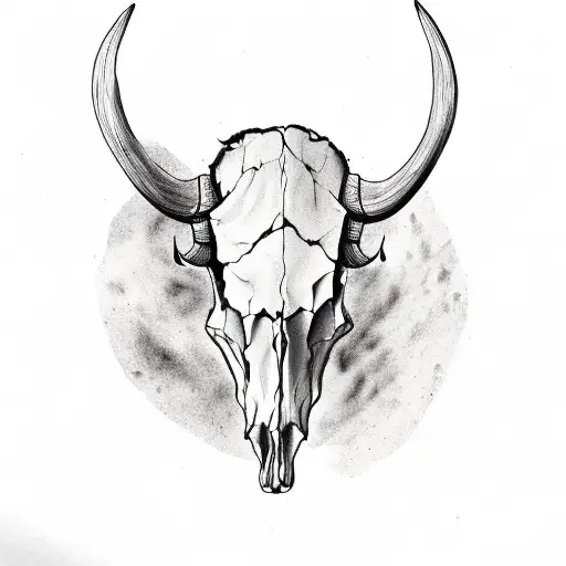 buffalo skull tattoo design idea