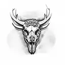 buffalo skull tattoo design idea