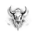 buffalo skull tattoo design idea