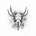 buffalo skull tattoo design idea